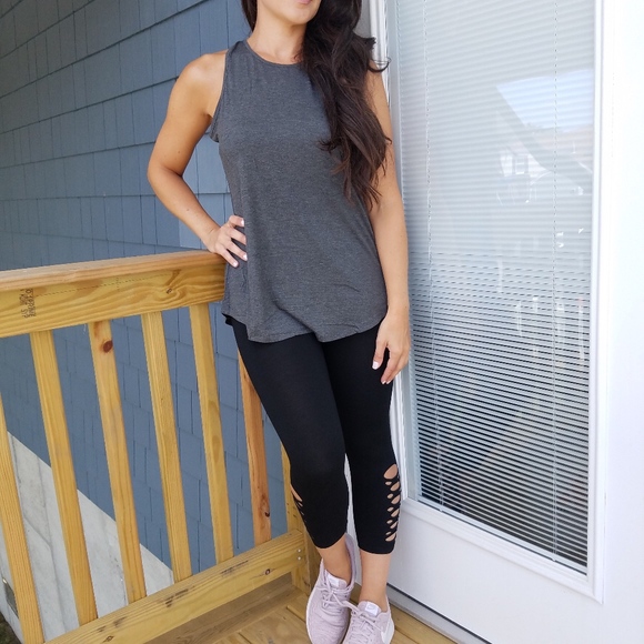 LAST 1✔️Charcoal open back tank Top - Picture 3 of 8